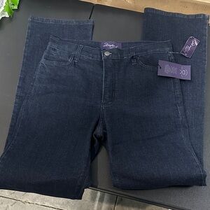 578.  NWT.   NYDJ Women's High Rise Jeans with Lyft tuck technology- Dark Blue